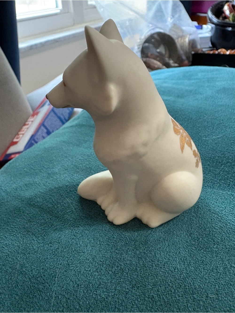 Lenox Everyday Wishes Fox Figurine 3” Gold Floral Design - Picture 4 of 10